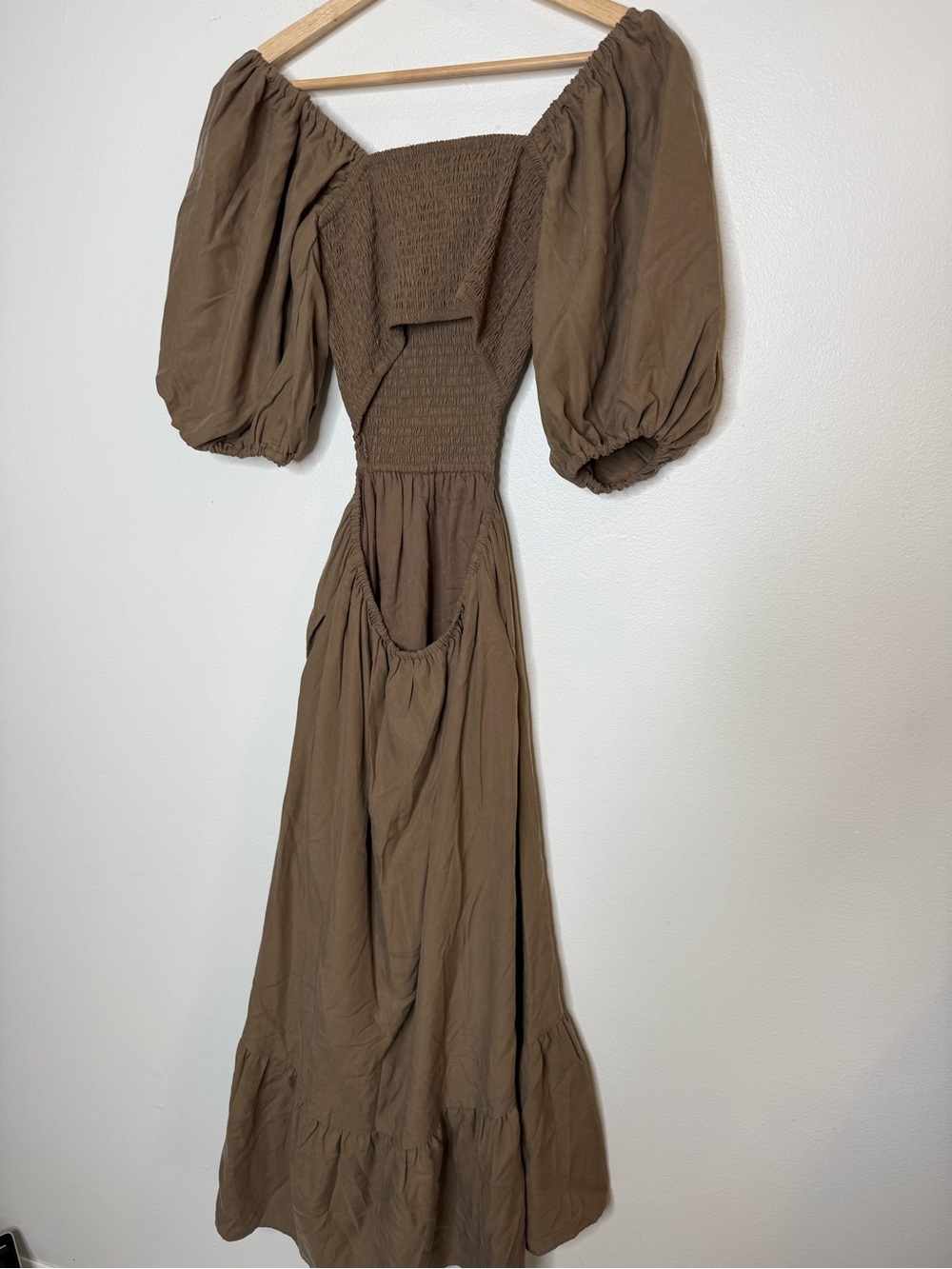 O.P.T. Leighton Midi Dress in Mocha puff sleeve Cottagecore coquette renfaire - Picture 12 of 12